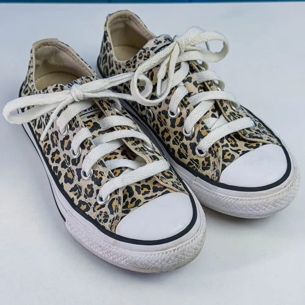 Converse All Star Leopard Print Shoes – Kids Size 12